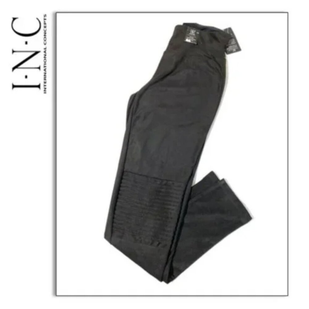 LAST CHANCE - INC faux suede moto leggings